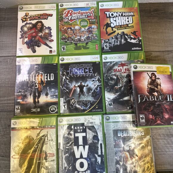 Xbox 360 Mixed Game Lot Of 10 Fable Deadrising Dead Island Star Wars Tony Hawk - Picture 1 of 5